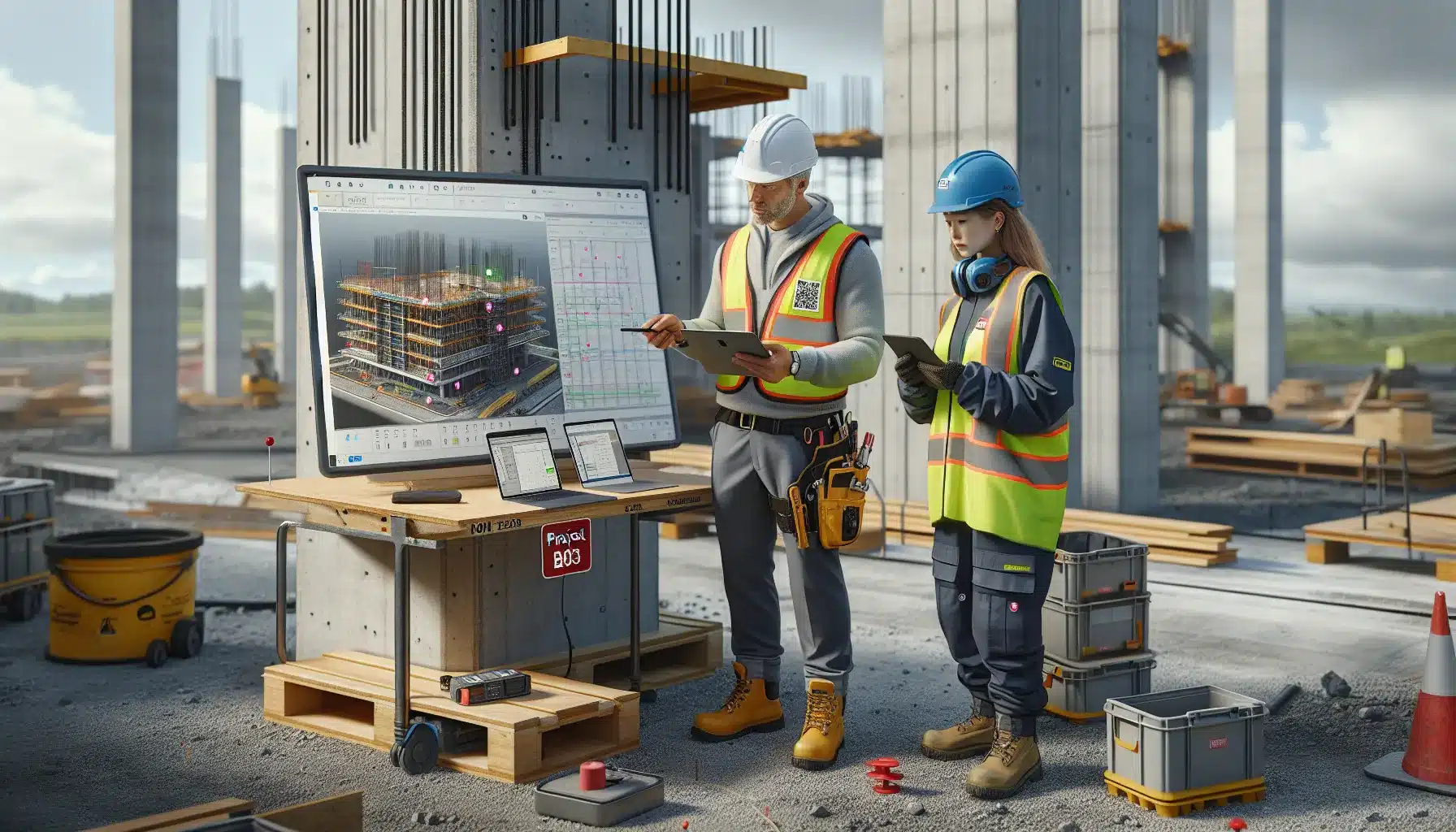 Norwegian builders review bim gantt and checklists on a live jobsite