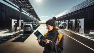 Norwegian entrepreneur reviews solar battery ev fleet and circular materials on site
