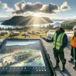 Norwegian site manager uses bim tablet as drone and sensors track build