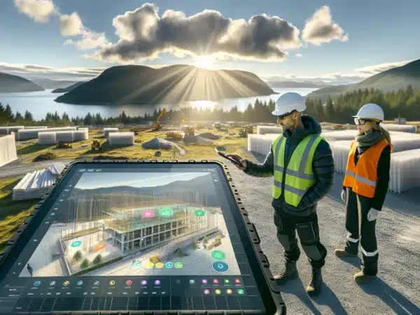 Norwegian site manager uses bim tablet as drone and sensors track build