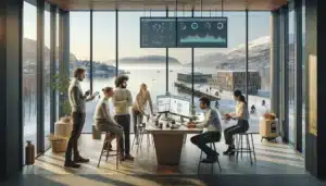Norwegian team plans a sustainable business model with materiality matrix in oslo office