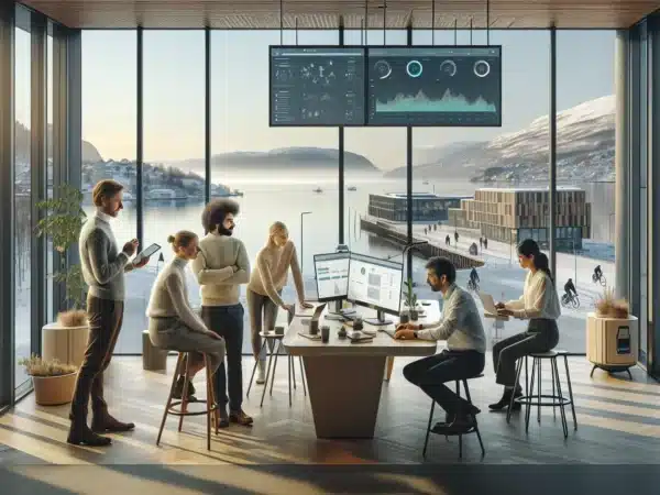 Norwegian team plans a sustainable business model with materiality matrix in oslo office