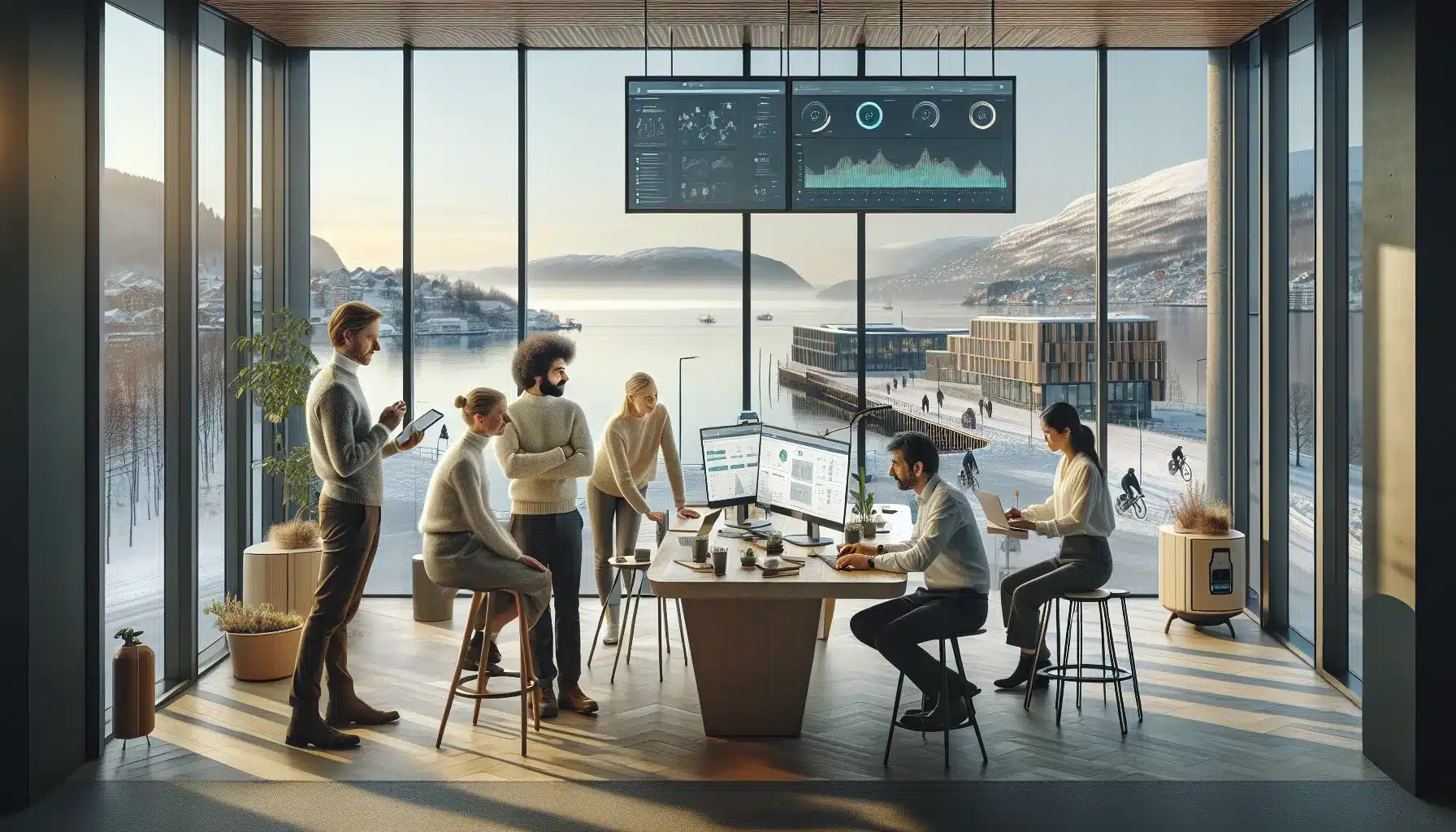 Norwegian team plans a sustainable business model with materiality matrix in oslo office