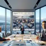 Hvordan utvikle en effektiv strategi for å tiltrekke investorer til byggeprosjekter 6 Developer presents investor pitch deck for a norwegian construction project in a meeting