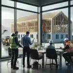 Norwegian construction team reviewing a shared bim model to coordinate changes